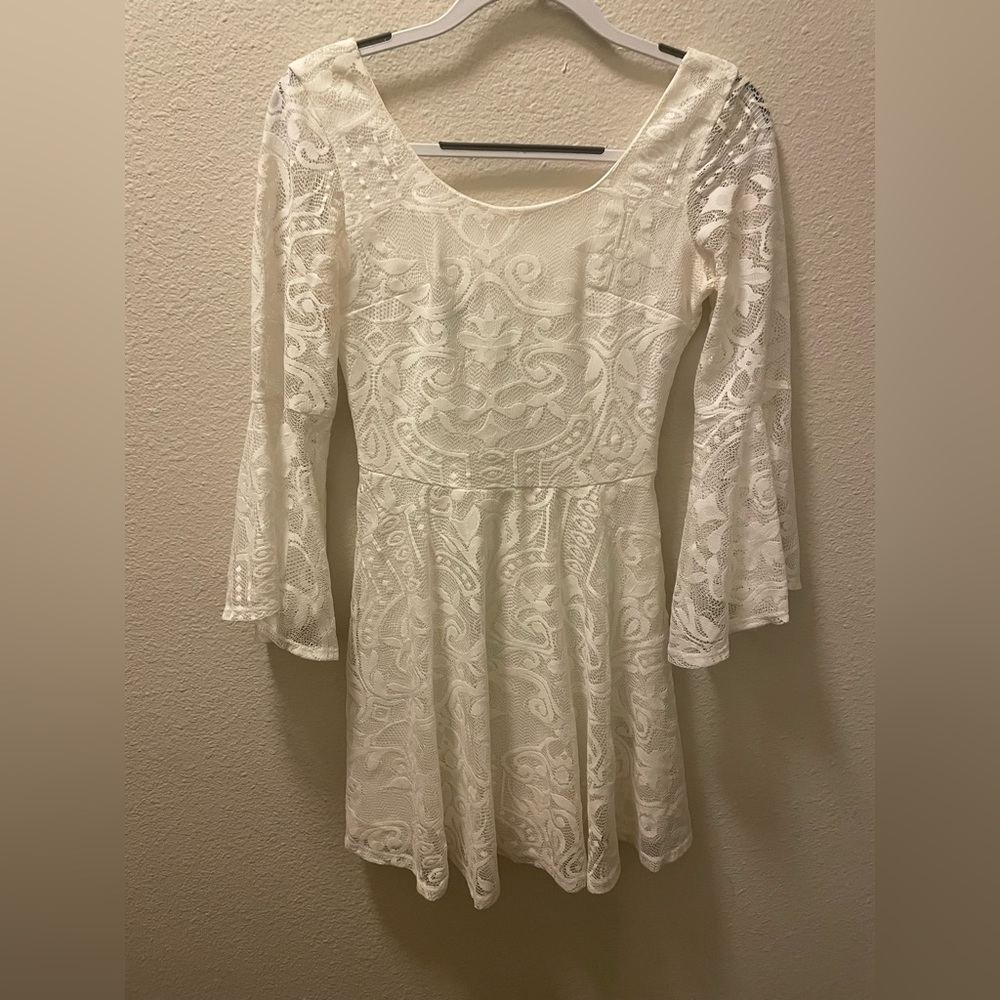White Lace Mini Dress